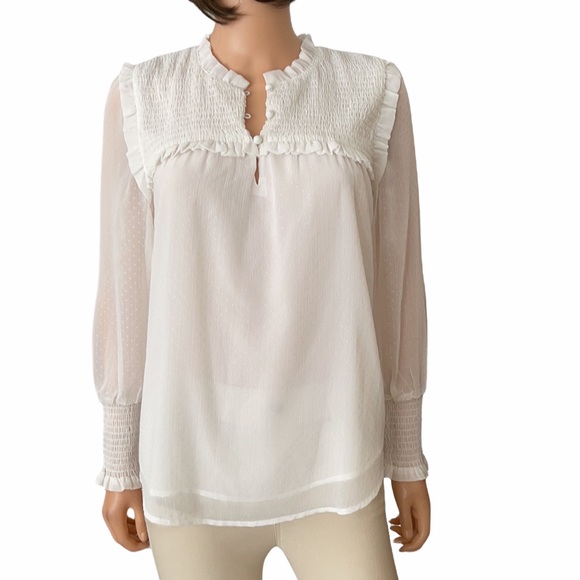 LOFT Tops - NWOT Loft White Textured Blouse